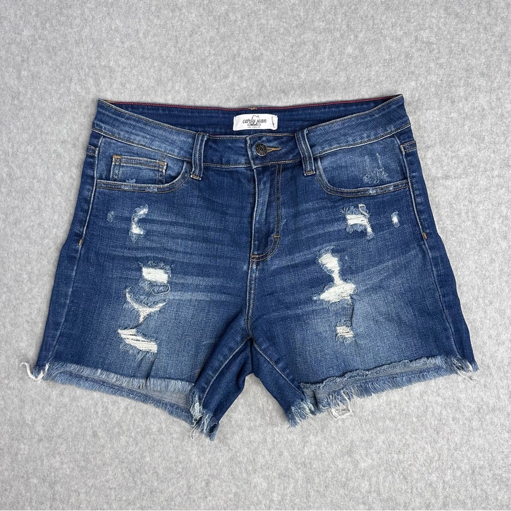 Carly Jean Los Angeles Distressed Denim Shorts